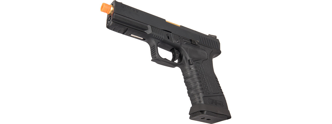 GP1799 T1 Gas Blowback Airsoft Pistol - BLACK / GOLD BARREL