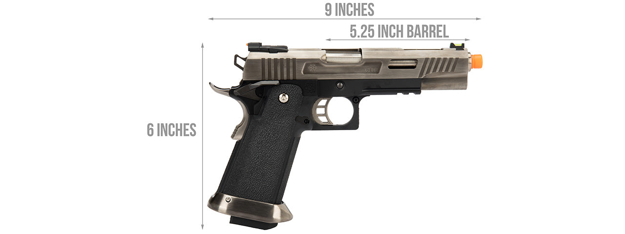 WE Tech Hi-Capa 5.1 T-Rex Competiton Gas Blowback Pistol (SILVER)