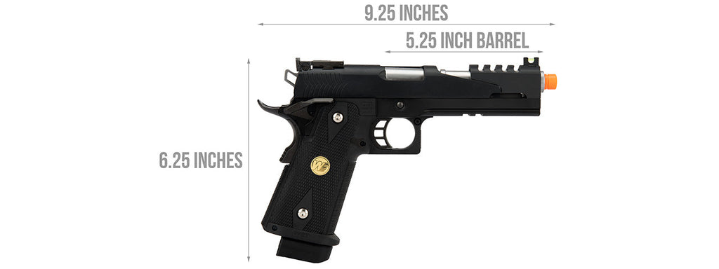 WE Tech Hi Capa 5.1 Dragon M1911 Gas Blowback Airsoft Pistol (BLACK)