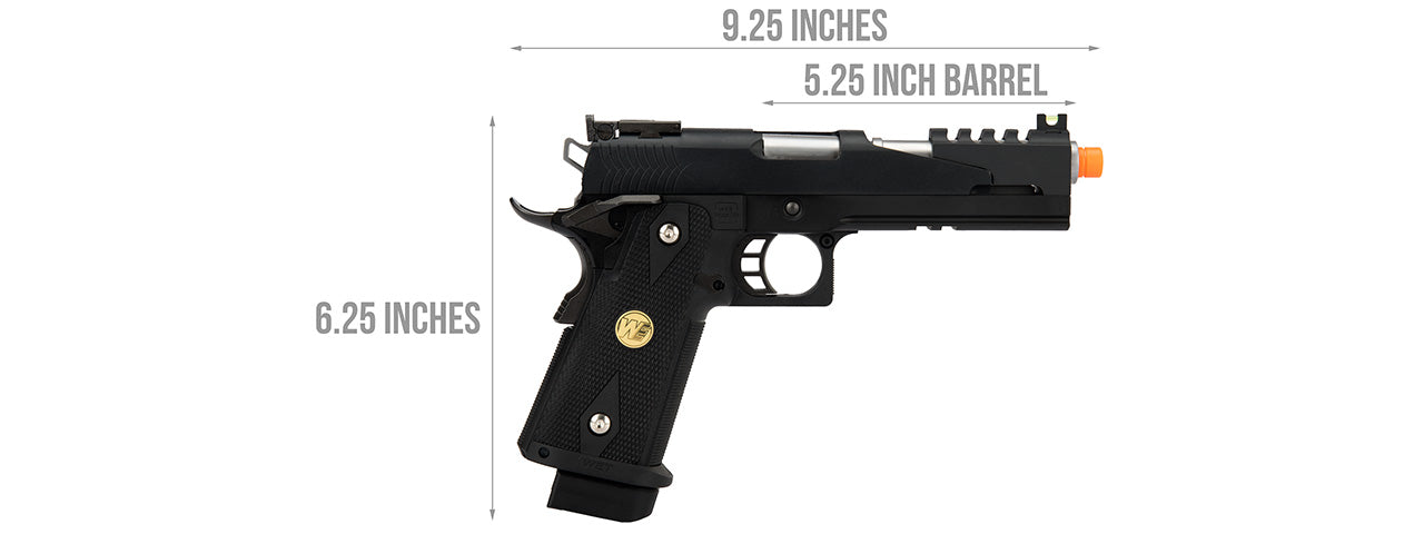 WE Tech Hi Capa 5.1 Dragon M1911 Gas Blowback Airsoft Pistol (BLACK)
