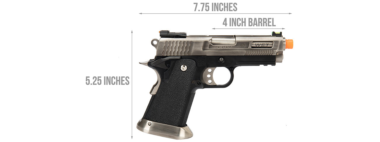 WE Tech 3.8 Velociraptor Full Metal Hi-Capa Gas Blowback Airsoft Pistol (BLACK/BRONZE)
