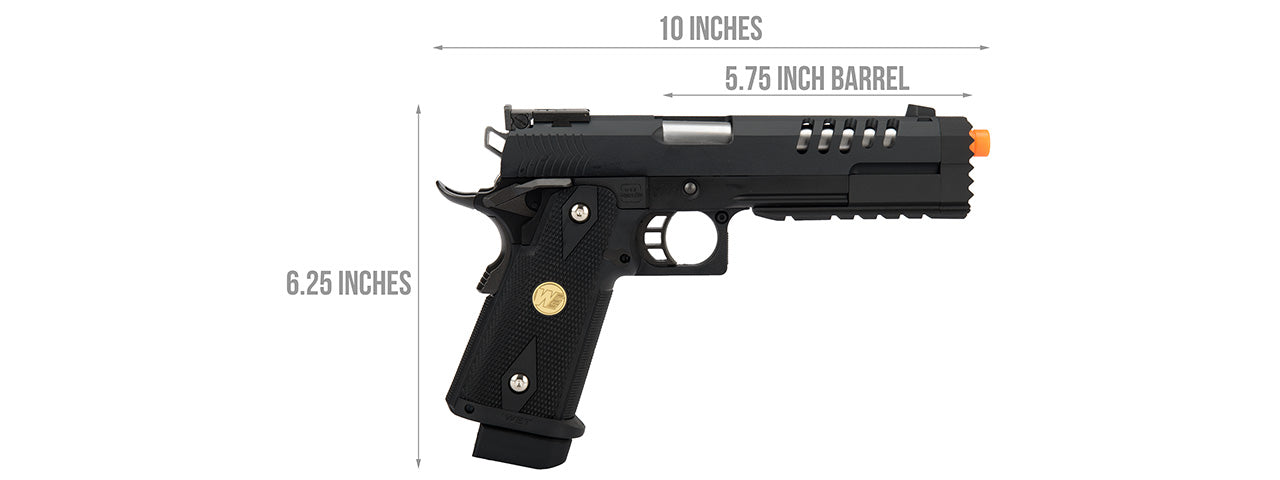WE Tech 1911 Hi-Capa Custom Hyper Strike Gas Blowback Airsoft Pistol (BLACK)