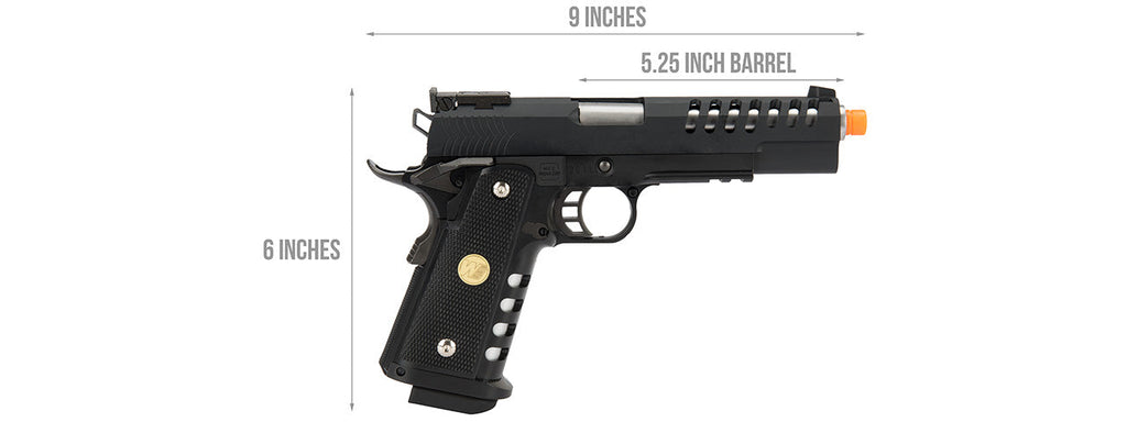 WE Tech 1911 5.1 Hi-Capa Hyper Speed Skeletor Gas Blowback Airsoft Pistol (BLACK)