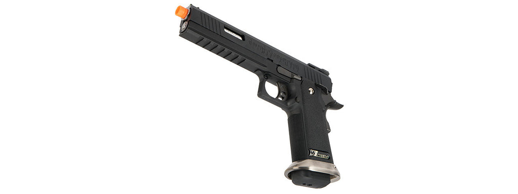 WE Tech 1911 Hi-Capa T-Rex Competition Gas Blowback Airsoft Pistol w/ Sight Mount & Top Ports Tibetan Version] (BLACK / SILVER)
