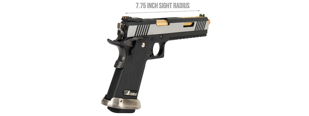 WE Tech 1911 Hi-Capa T-Rex Competition Gas Blowback Airsoft Pistol w/ Sight Mount & Top Ports (TWO TONE / GOLD)