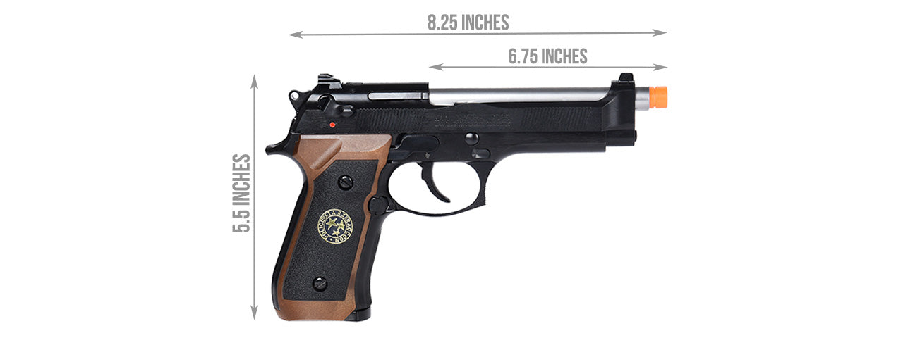 WE Tech M9 Samurai Edge Biohazard Gas Blowback Airsoft Pistol Full/Semi Auto] (BLACK)