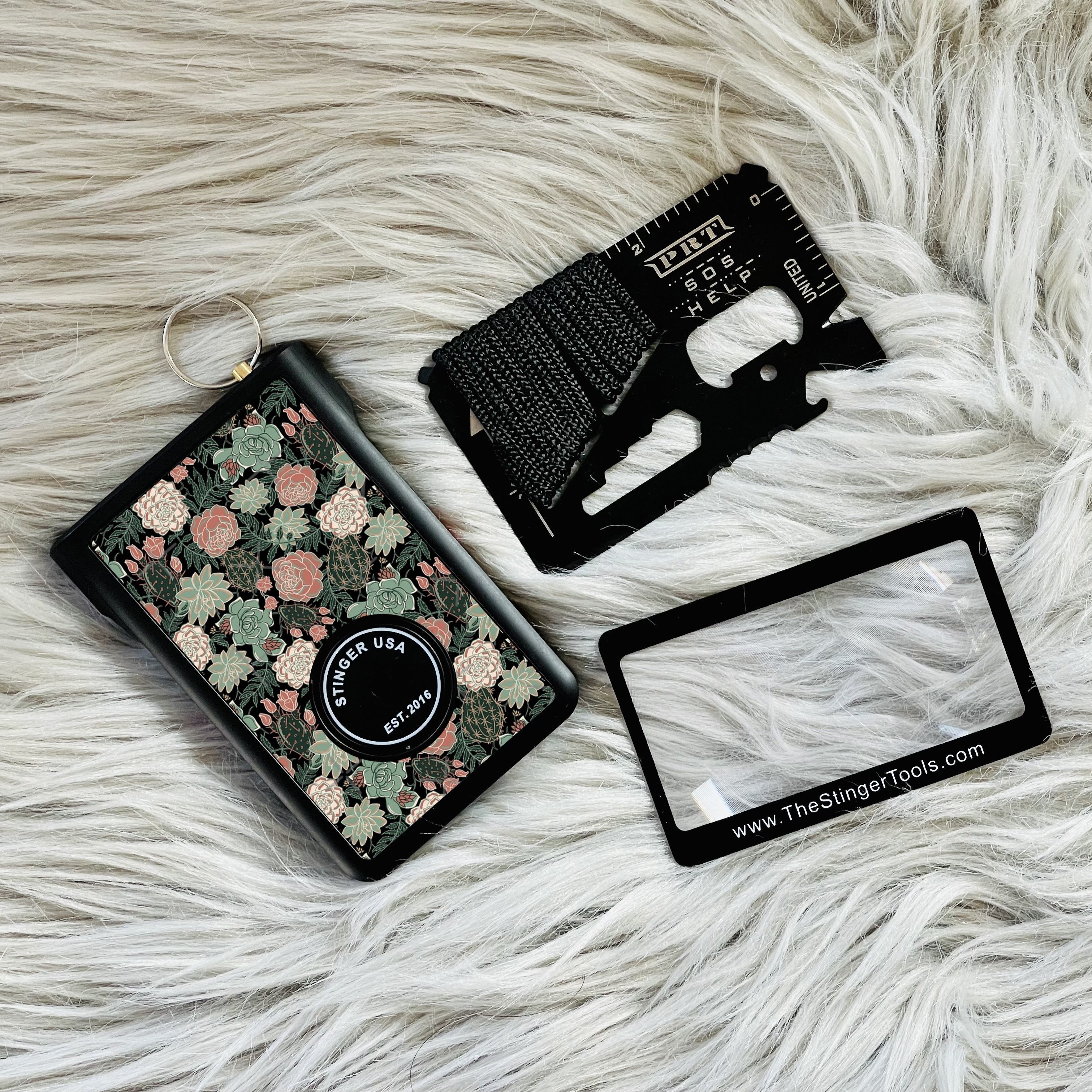 Safety Wallet With Personal Alarm Multi Functional Tool (Pink Rose)