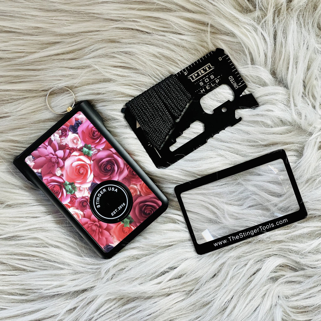 Safety Wallet With Personal Alarm Multi Functional Tool (Pink Rose)