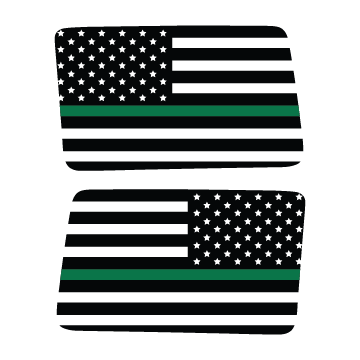 Thin Green Flag Rear Window Jeep Graphic