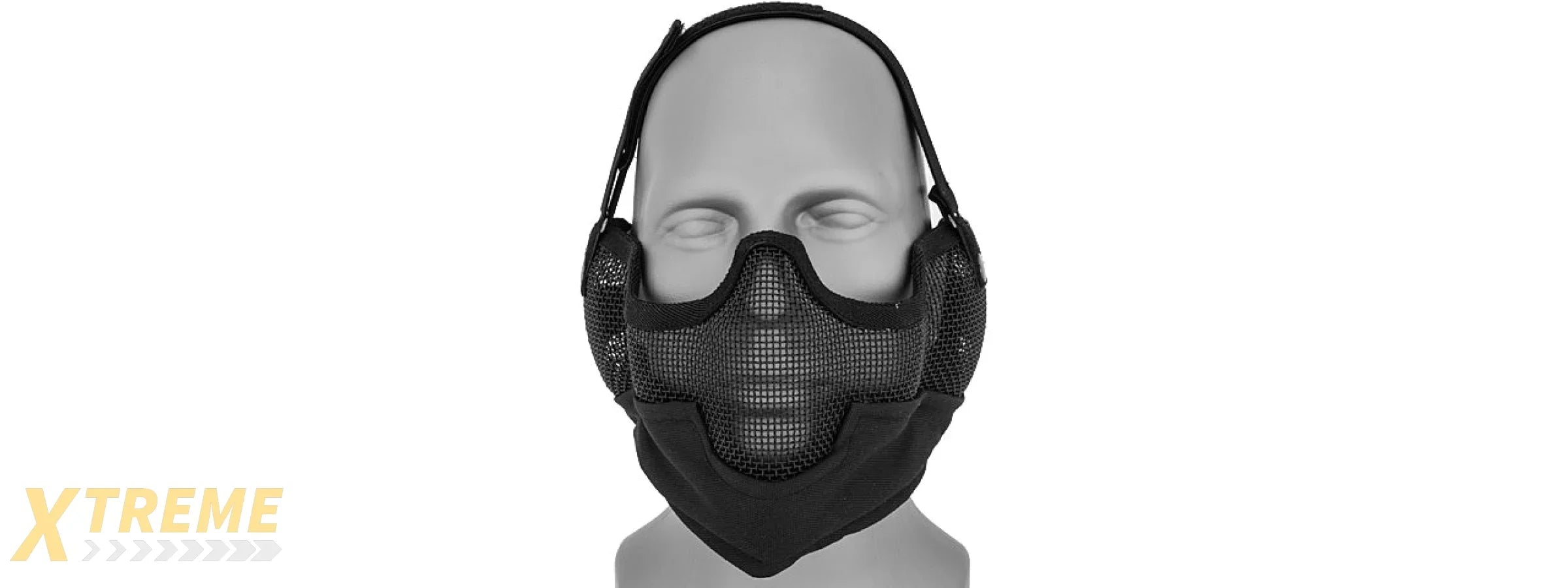 AC-108B METAL MESH HALF MASK w/EAR PROTECTION (BLACK)