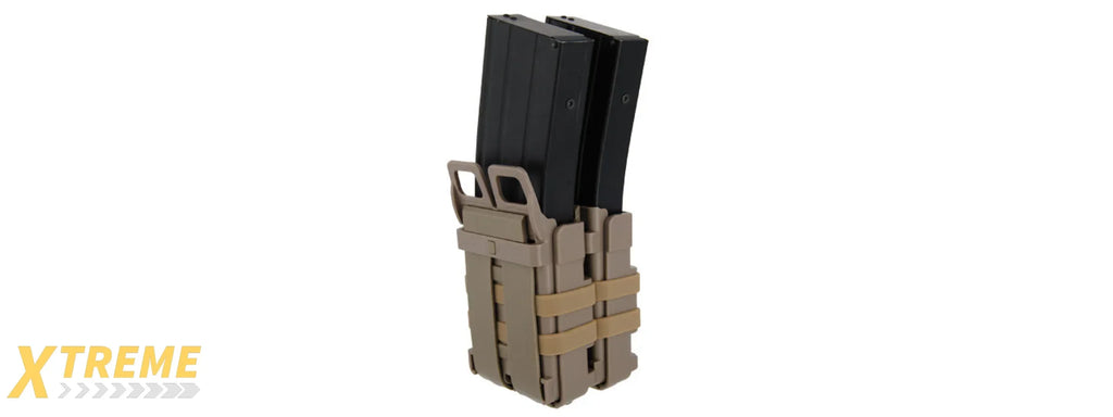 AC-213 QUICK DOUBLE M4 MAGAZINE POUCH - TACTICAL HEAVY DUTY MOLLE COMPATIBLE