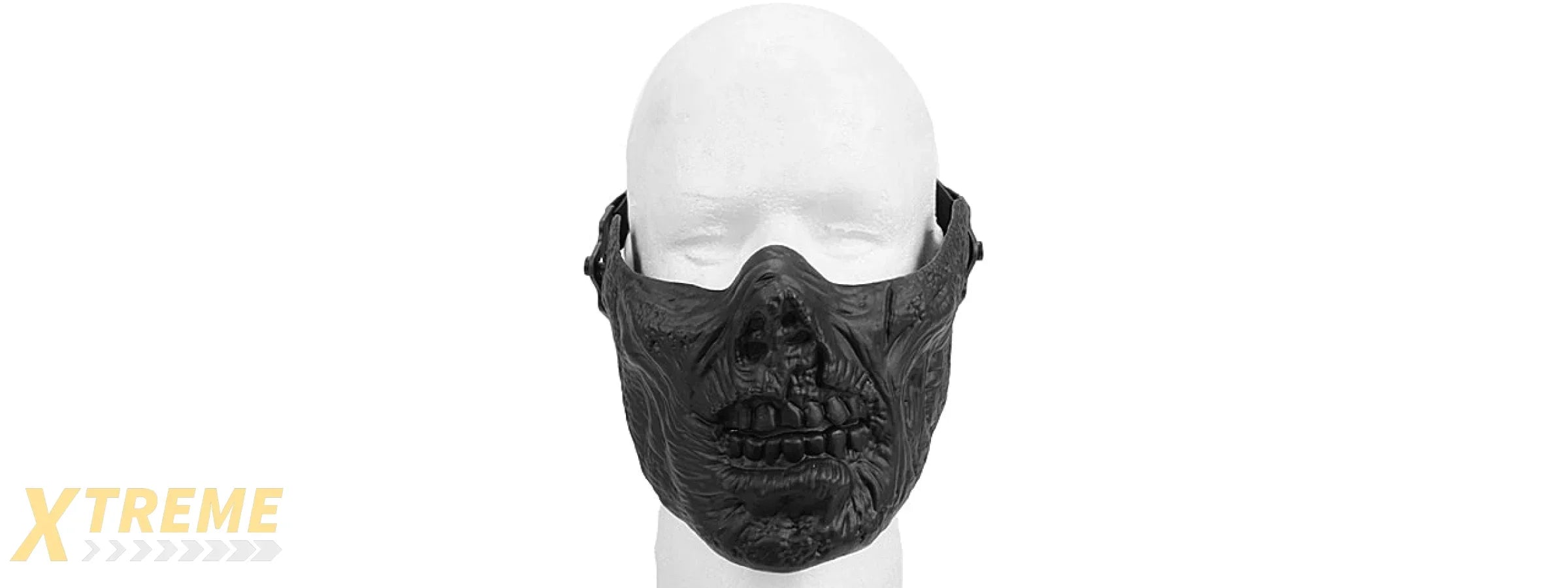 AC-474BK HALF FACE ZOMBIE SKULL MASK (BLACK)