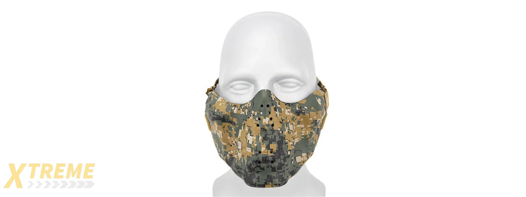 AC-587DW SKULL HALF-FACE MASK (WOODLAND DIGITAL)