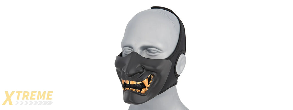 YOKAI OGRE HALF FACE MASK W/ SOFT PADDING — PREMIUM COSPLAY COSTUME ACCESSORY