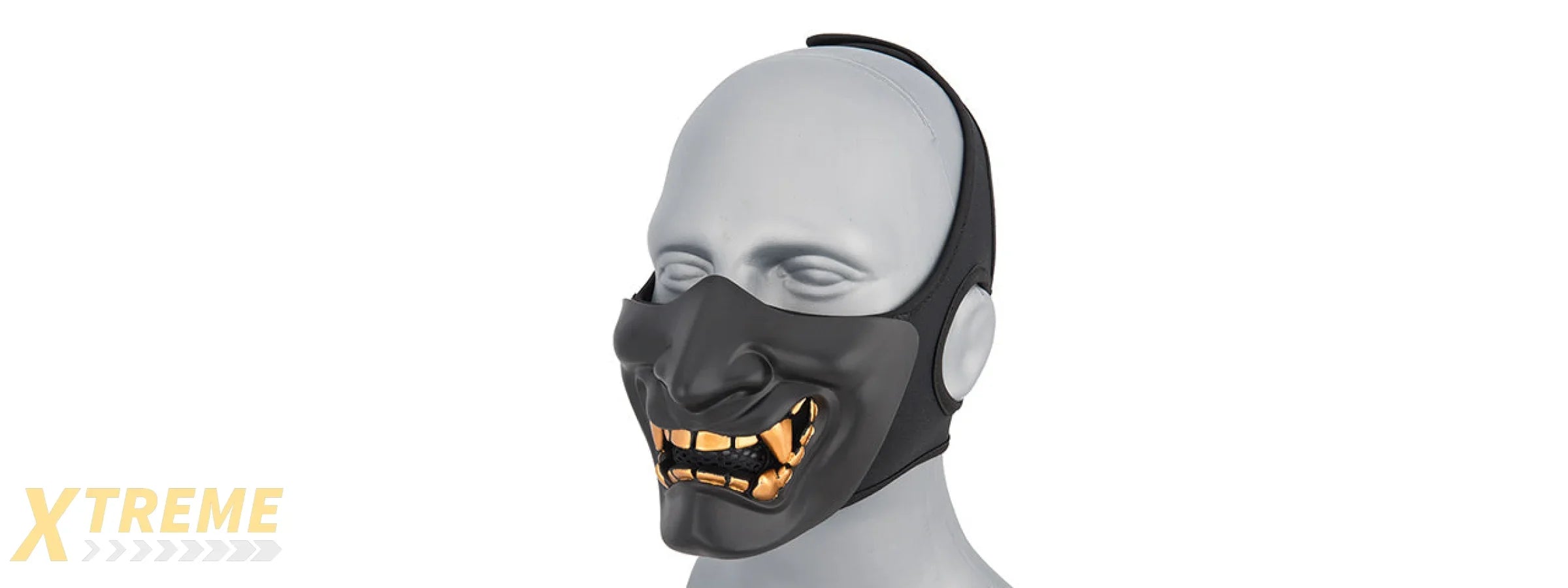YOKAI OGRE HALF FACE MASK W/ SOFT PADDING — PREMIUM COSPLAY COSTUME ACCESSORY