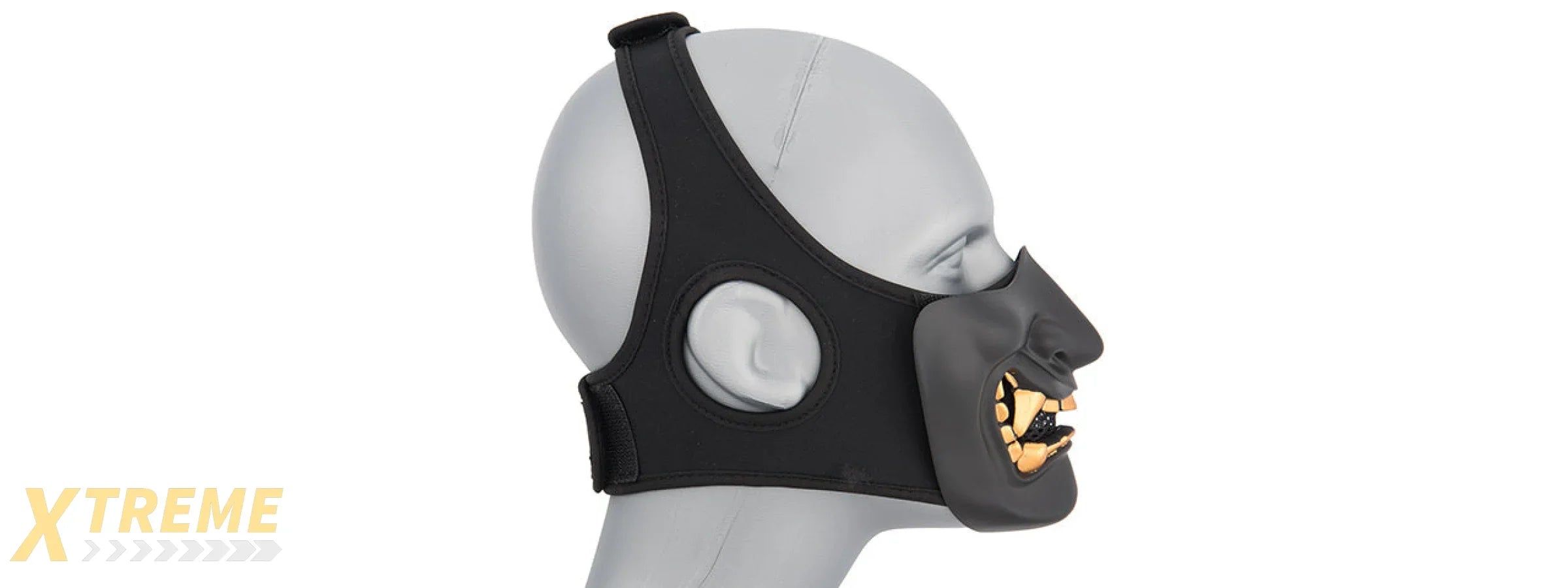 YOKAI OGRE HALF FACE MASK W/ SOFT PADDING — PREMIUM COSPLAY COSTUME ACCESSORY