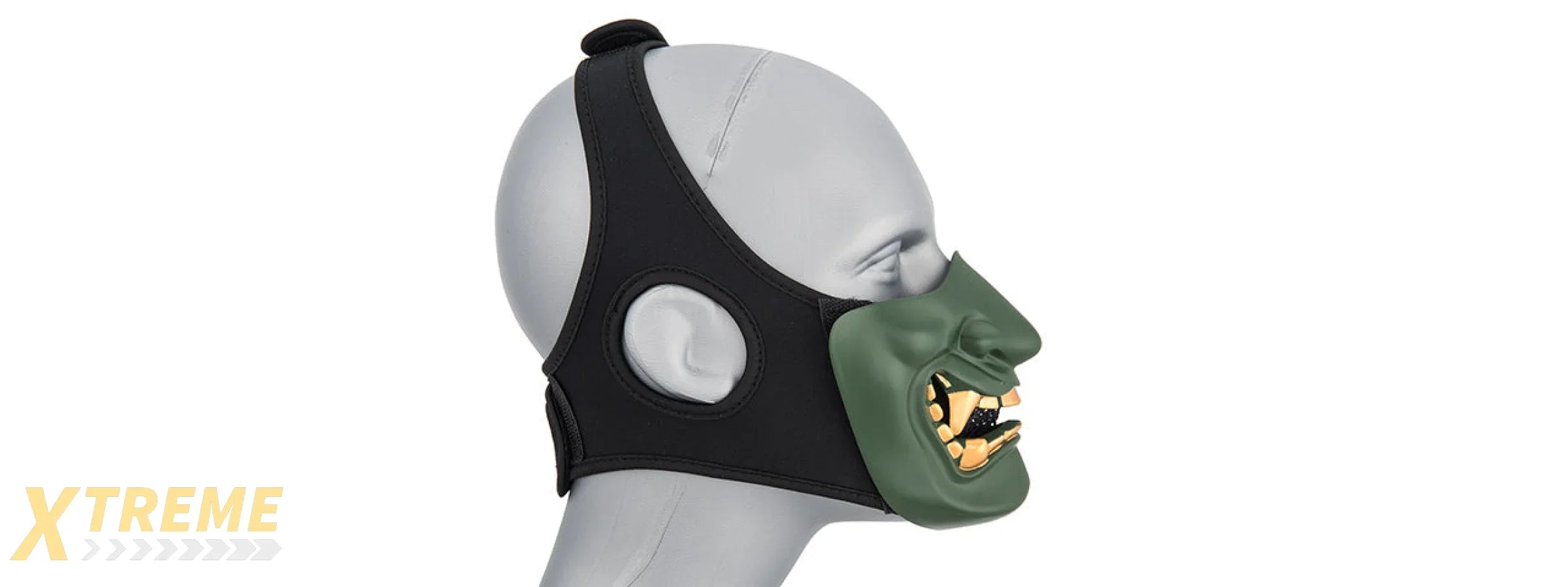 YOKAI OGRE HALF FACE MASK W/ SOFT PADDING — PREMIUM COSPLAY COSTUME ACCESSORY