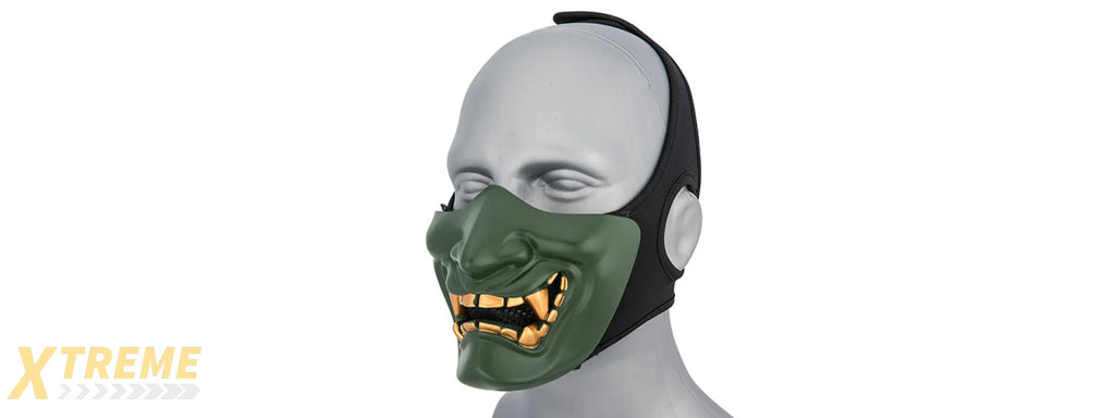 YOKAI OGRE HALF FACE MASK W/ SOFT PADDING — PREMIUM COSPLAY COSTUME ACCESSORY