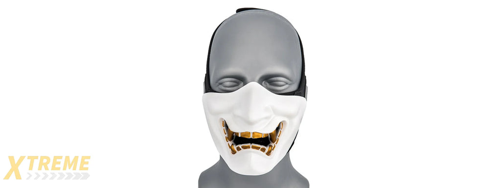 YOKAI OGRE HALF FACE MASK W/ SOFT PADDING — PREMIUM COSPLAY COSTUME ACCESSORY