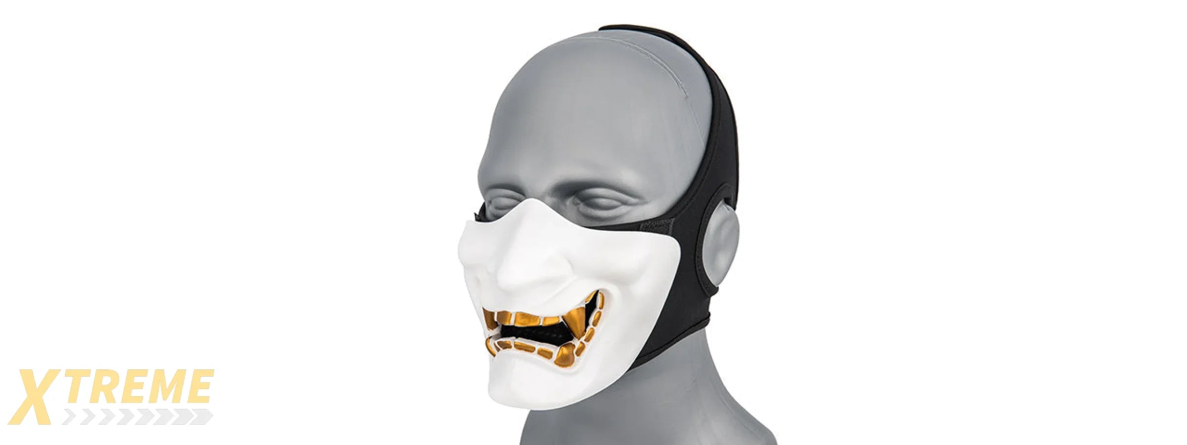 YOKAI OGRE HALF FACE MASK W/ SOFT PADDING — PREMIUM COSPLAY COSTUME ACCESSORY