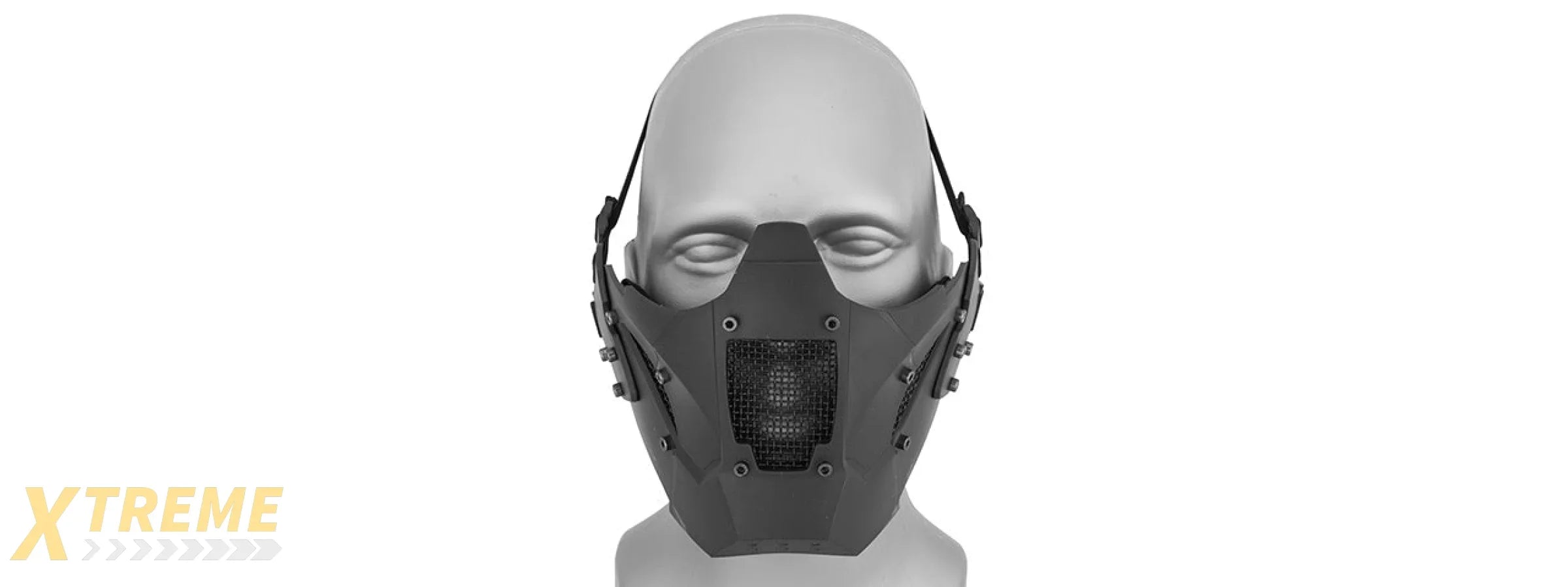 AC-885 ADJUSTABLE RETRO MECHA HALF FACE MASK - VINTAGE INDUSTRIAL DESIGN FOR COSPLAY