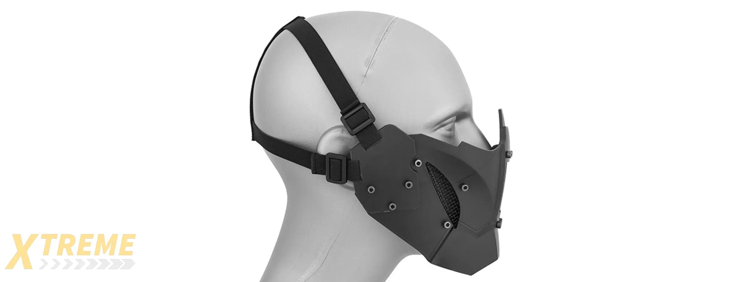 AC-885 ADJUSTABLE RETRO MECHA HALF FACE MASK - VINTAGE INDUSTRIAL DESIGN FOR COSPLAY