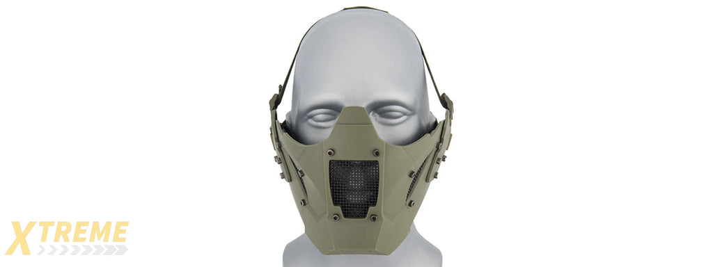 AC-885 ADJUSTABLE RETRO MECHA HALF FACE MASK - VINTAGE INDUSTRIAL DESIGN FOR COSPLAY