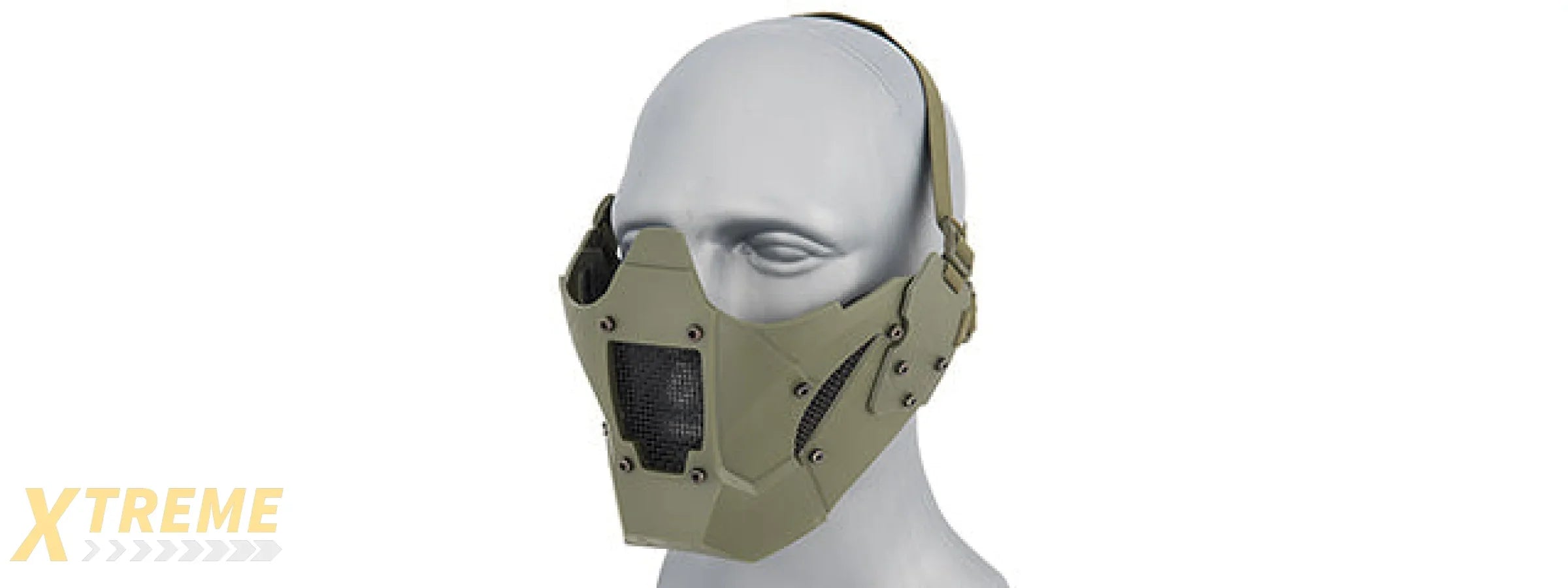 AC-885 ADJUSTABLE RETRO MECHA HALF FACE MASK - VINTAGE INDUSTRIAL DESIGN FOR COSPLAY