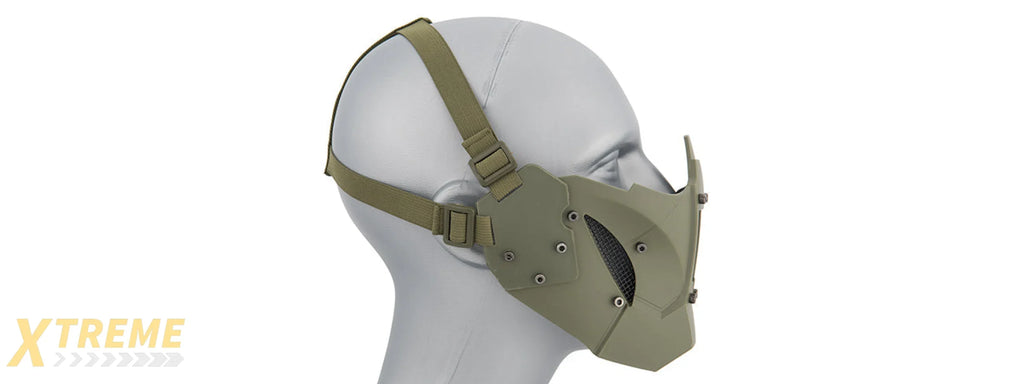 AC-885 ADJUSTABLE RETRO MECHA HALF FACE MASK - VINTAGE INDUSTRIAL DESIGN FOR COSPLAY