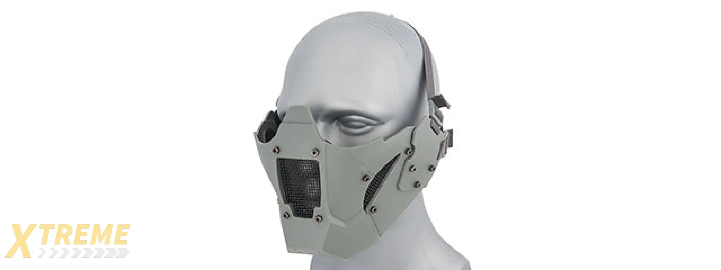 AC-885 ADJUSTABLE RETRO MECHA HALF FACE MASK - VINTAGE INDUSTRIAL DESIGN FOR COSPLAY
