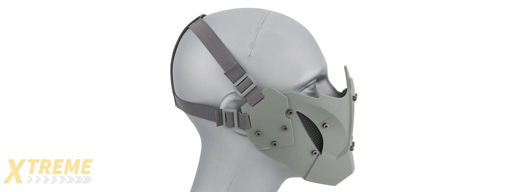 AC-885 ADJUSTABLE RETRO MECHA HALF FACE MASK - VINTAGE INDUSTRIAL DESIGN FOR COSPLAY