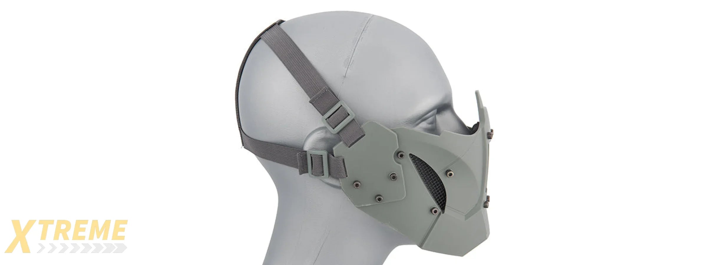 AC-885 ADJUSTABLE RETRO MECHA HALF FACE MASK - VINTAGE INDUSTRIAL DESIGN FOR COSPLAY