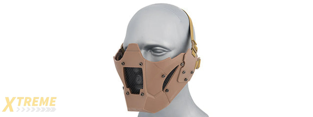 AC-885 ADJUSTABLE RETRO MECHA HALF FACE MASK - VINTAGE INDUSTRIAL DESIGN FOR COSPLAY