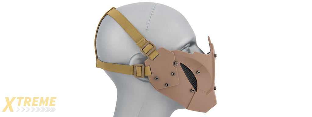 AC-885 ADJUSTABLE RETRO MECHA HALF FACE MASK - VINTAGE INDUSTRIAL DESIGN FOR COSPLAY
