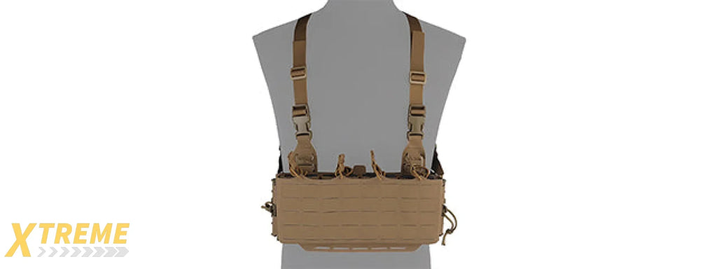Adjustable Heavy Duty Tactical Molle Chest Rig Vest w/ 5.56 Magazine Front Panel