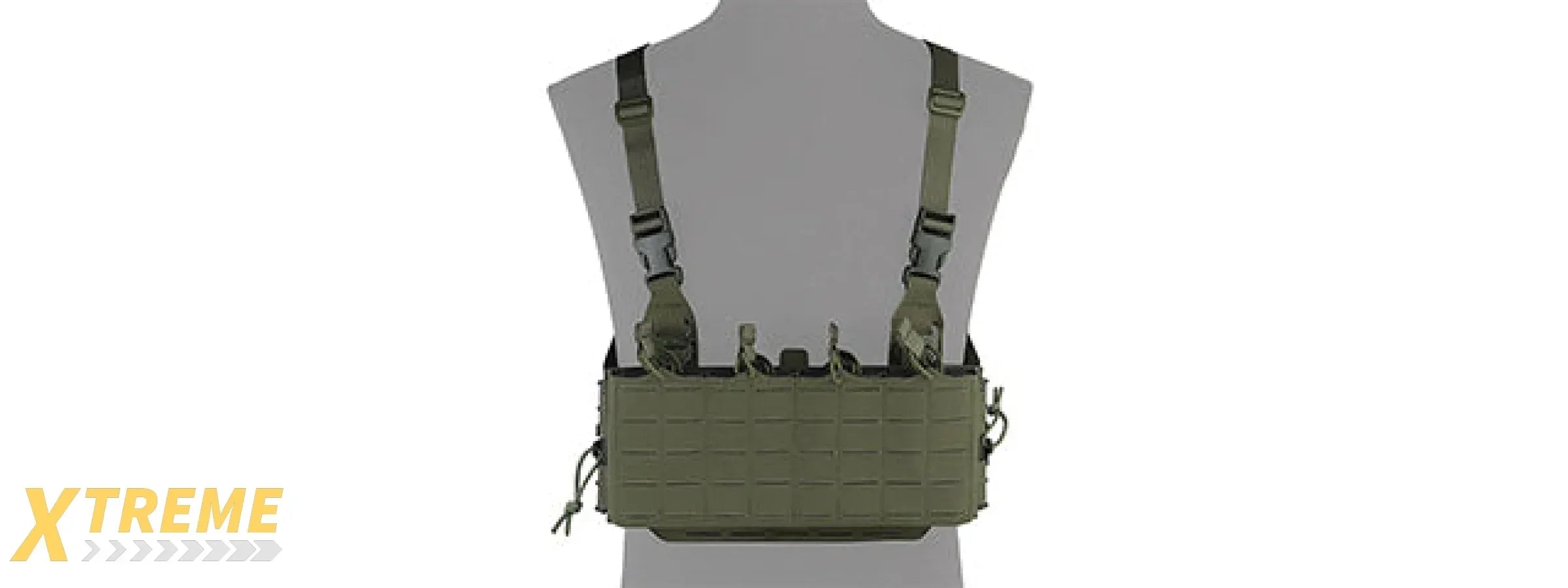 Adjustable Heavy Duty Tactical Molle Chest Rig Vest w/ 5.56 Magazine Front Panel