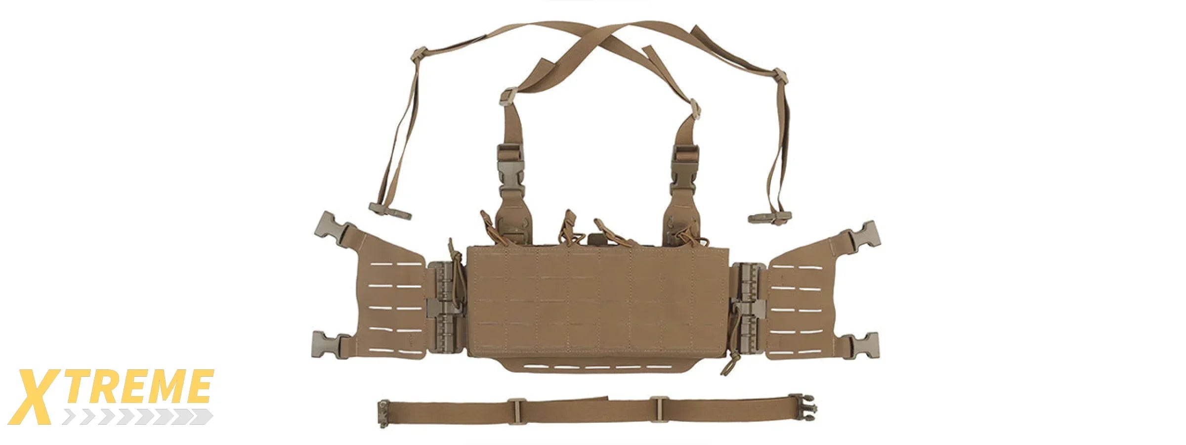 Adjustable Heavy Duty Tactical Molle Chest Rig Vest w/ 5.56 Magazine Front Panel