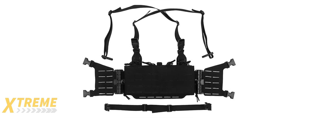 Adjustable Heavy Duty Tactical Molle Chest Rig Vest w/ 5.56 Magazine Front Panel