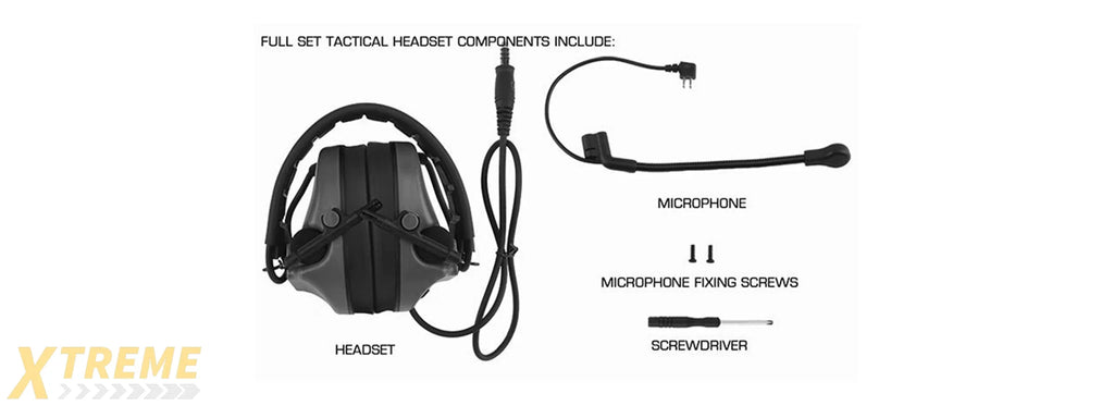 Airsoft C5 Tactical Communication Headset - (Black)