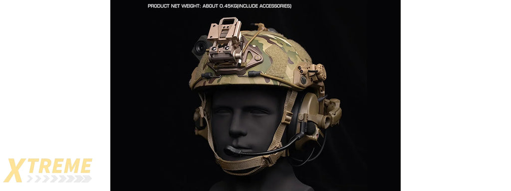 Airsoft C5 Tactical Communication Headset w/ Noise Reduction For Helmets - (Tan)
