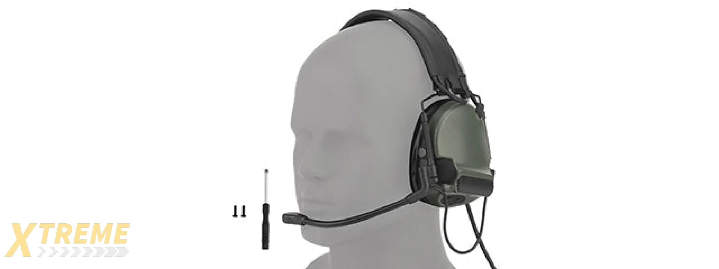 Airsoft C5 Tactical Communication Headset w/ Noise Reduction - (OD Green)