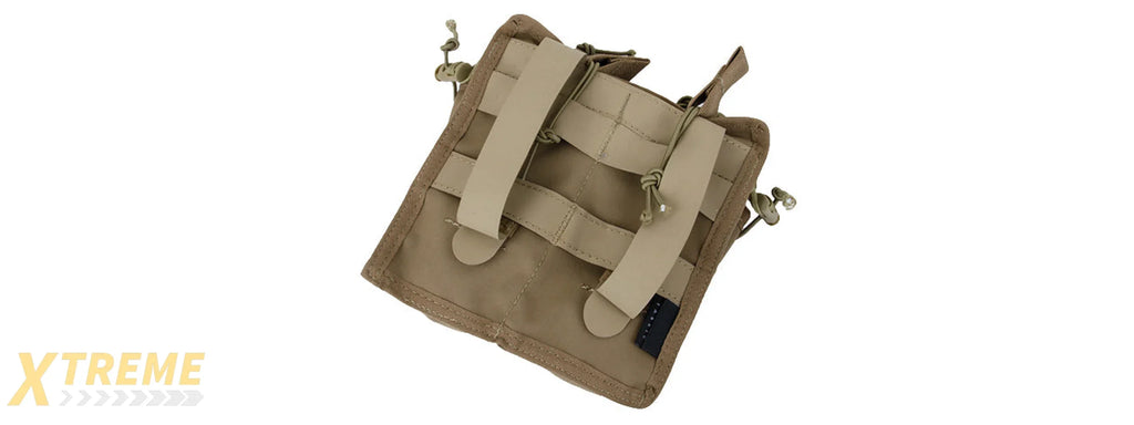 AMA DOUBLE OPEN TOP MAGAZINE POUCH W/ PARACORD LACING - COYOTE BROWN