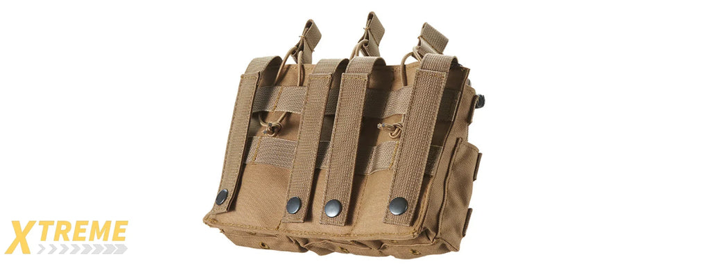 AR/AK 6 Pouch Magazine Holder Open-Top Triple Tactical Stacker Mag Pouch