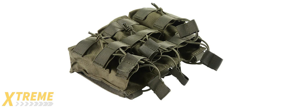 AR/AK 6 Pouch Magazine Holder Open-Top Triple Tactical Stacker Mag Pouch