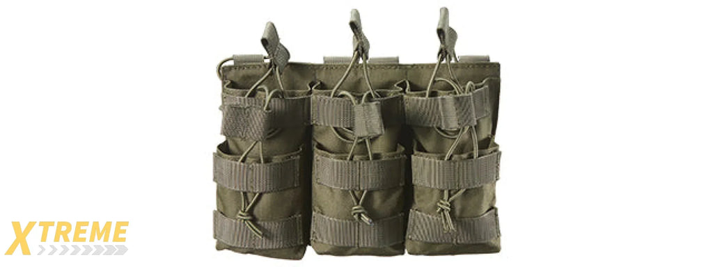 AR/AK 6 Pouch Magazine Holder Open-Top Triple Tactical Stacker Mag Pouch
