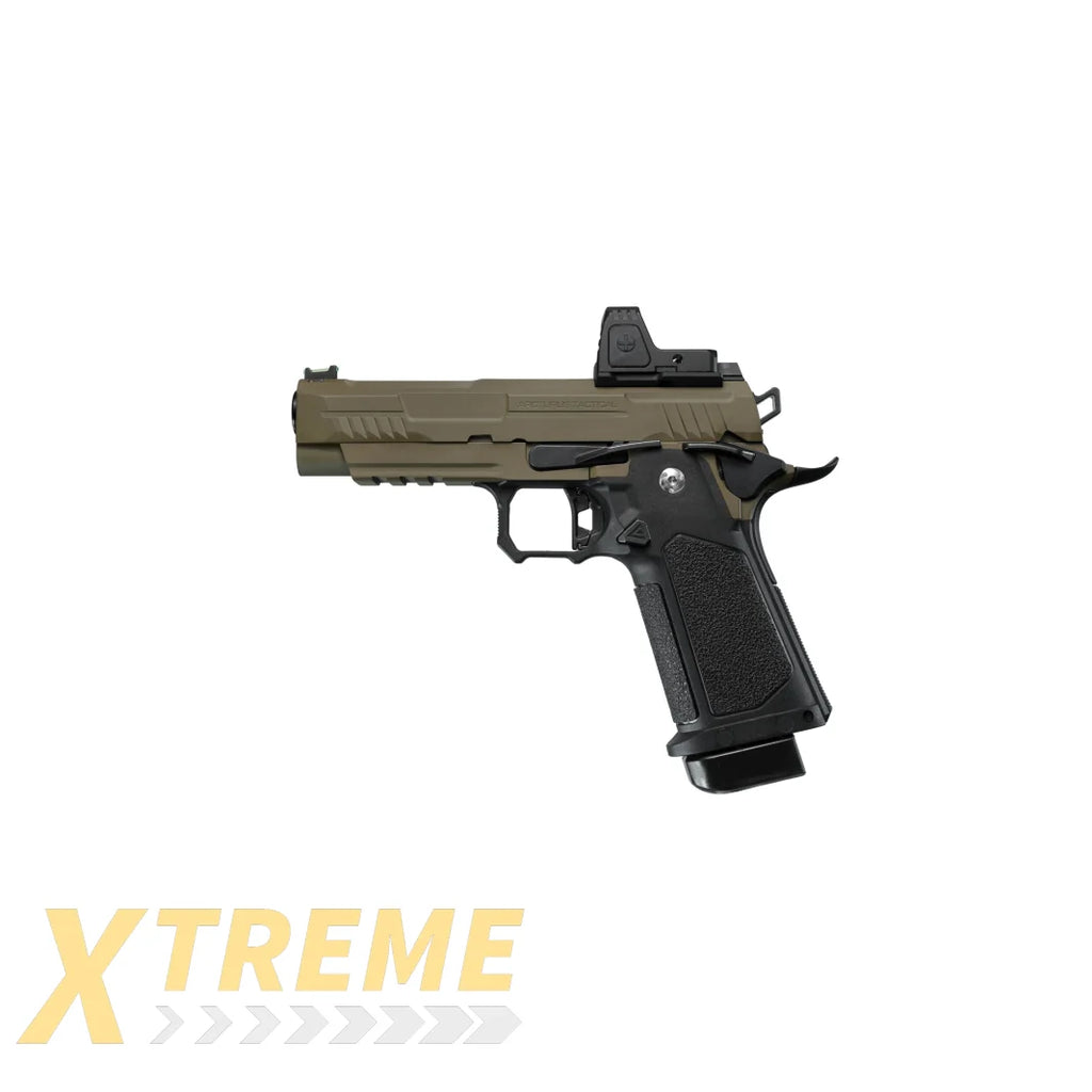 ARCTURUS Vanguard 4.3" Hi-Capa GBB Pistol w/Optics Ready Slide & ARS-1 Red Dot Combo BLK-TAN