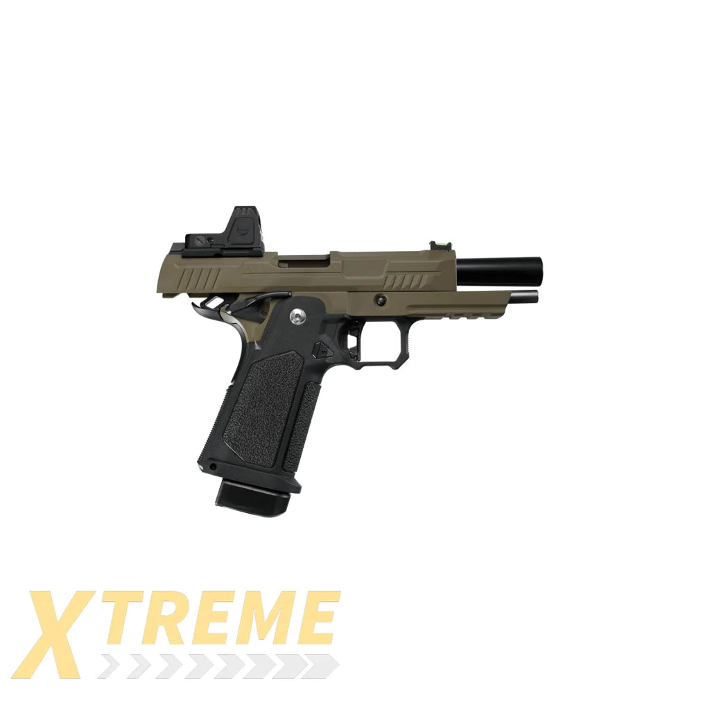 ARCTURUS Vanguard 4.3" Hi-Capa GBB Pistol w/Optics Ready Slide & ARS-1 Red Dot Combo BLK-TAN