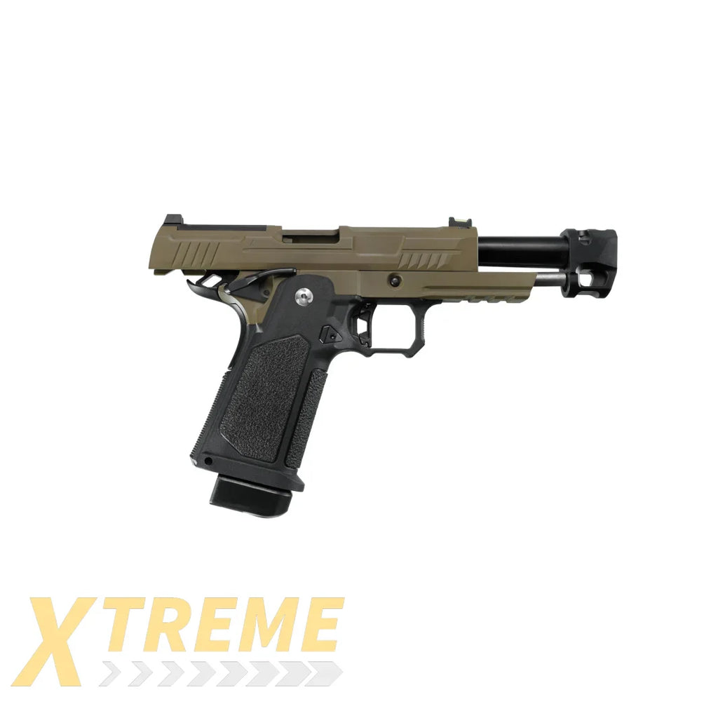 ARCTURUS Vanguard 4.3"Hi-Capa GBB Pistol w/ Optics Ready Slide & Compensator BLK-TAN