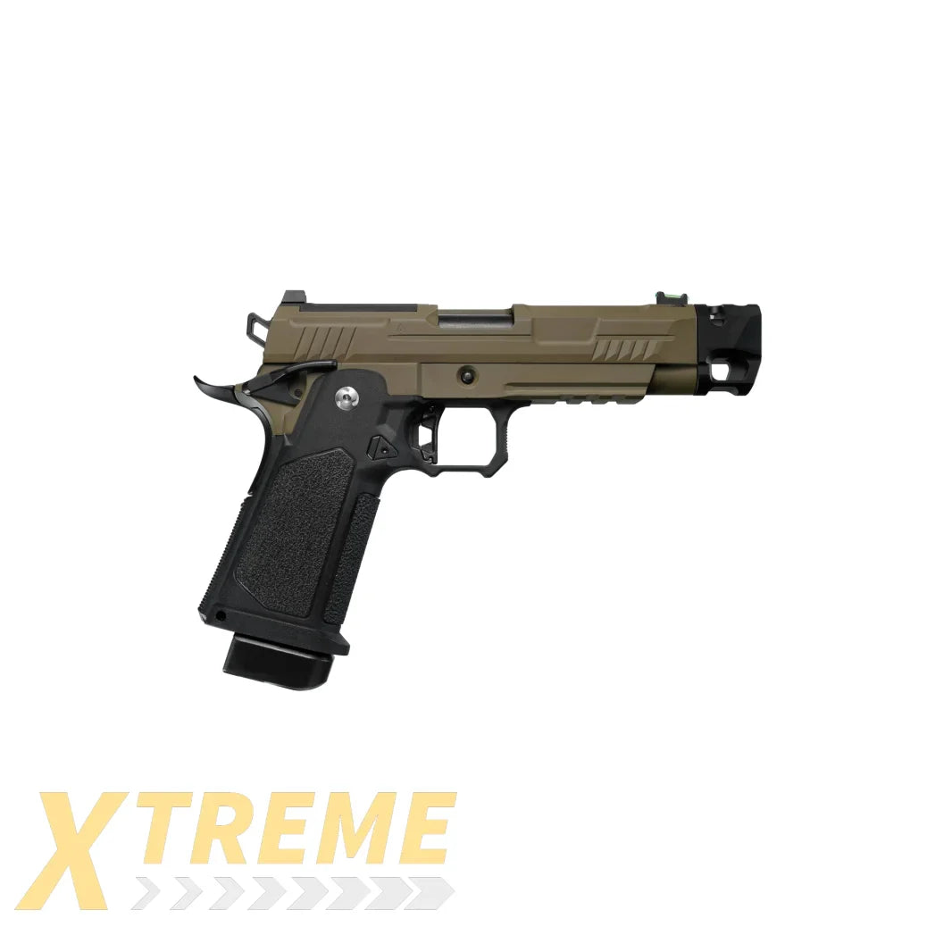 ARCTURUS Vanguard 4.3"Hi-Capa GBB Pistol w/ Optics Ready Slide & Compensator BLK-TAN