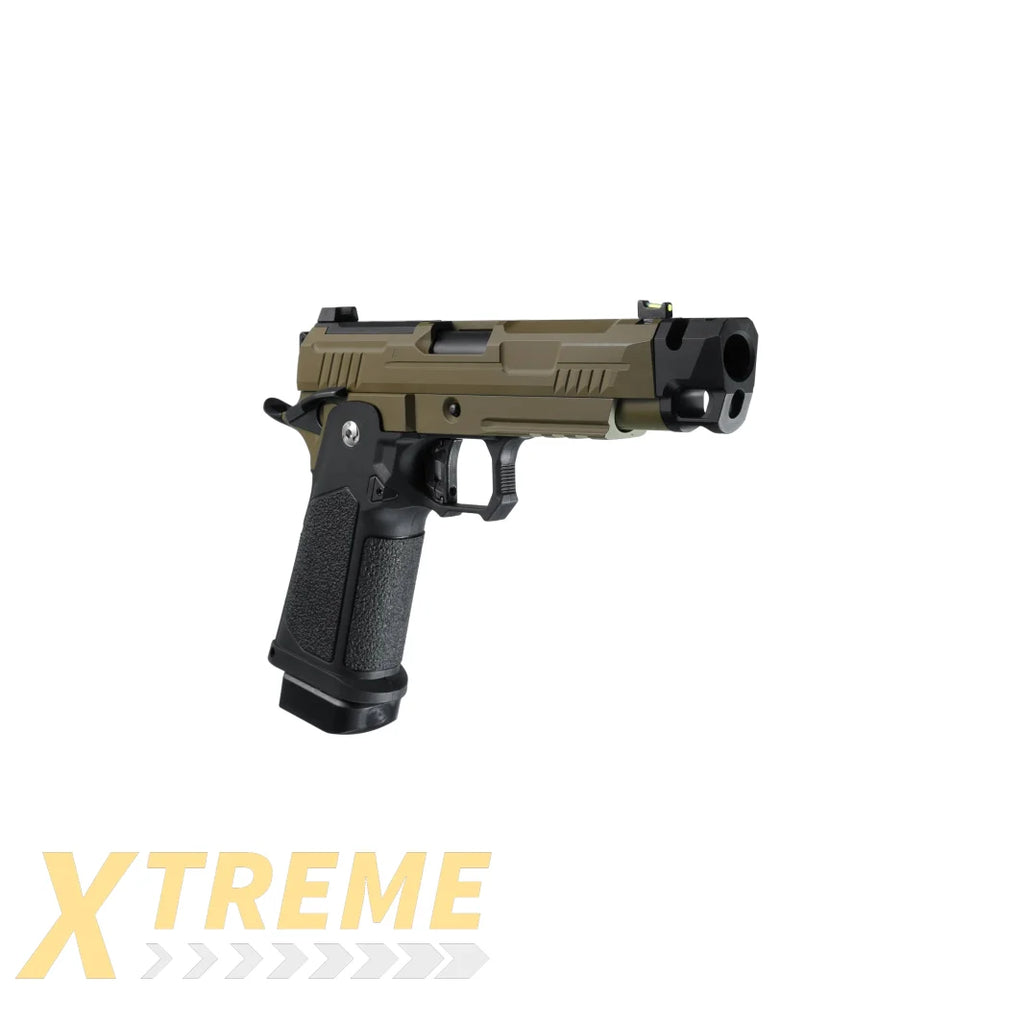 ARCTURUS Vanguard 4.3"Hi-Capa GBB Pistol w/ Optics Ready Slide & Compensator BLK-TAN